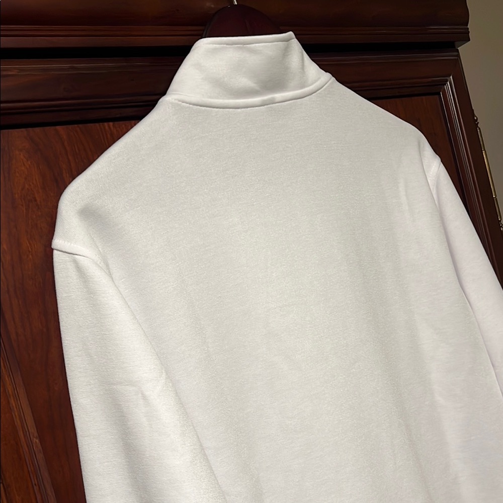 Brand New Adidas White Sportswear 1/4 Zip Up Pullover Sweats Long Sleeve Top! - Picture 9 of 11